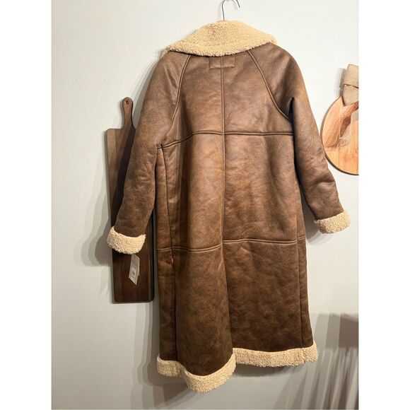 Levi's Brown and Cream Shearling Coat - Picture 2 of 7